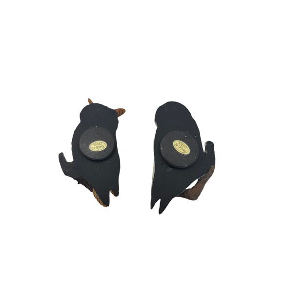 Set of 2 Realistic 3D Owl Magnet Hand Painted Resin Birds on Branch Fridge Decor - Picture 4 of 8